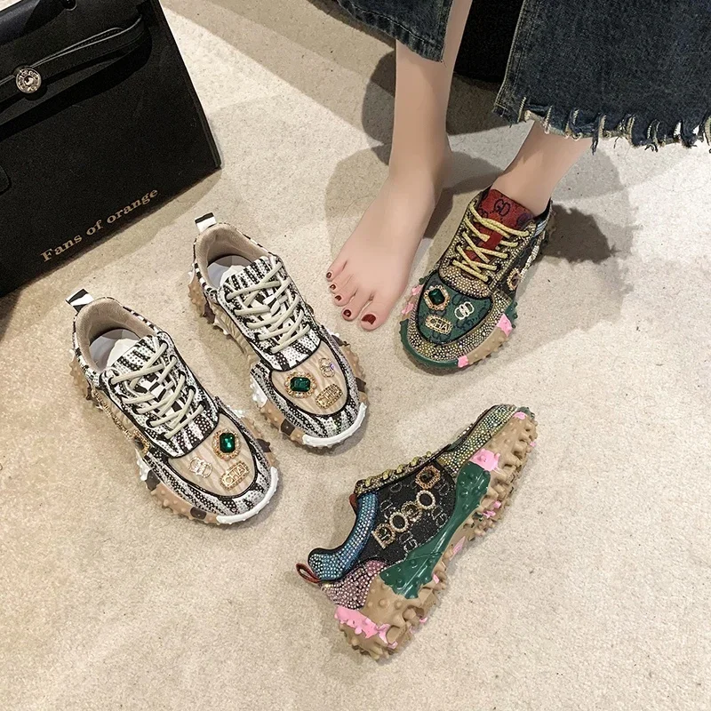 Зимняя модная повседневная обувь 2024 Женские Дышащие Роскошные Дизайнерские