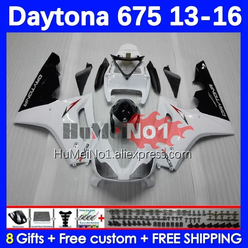 

Body Kit For Daytona 675 white stock Daytona-675 13 14 15 16 Bodywork 195No.4 Daytona675 2013 2014 2015 2016 OEM Full Fairing