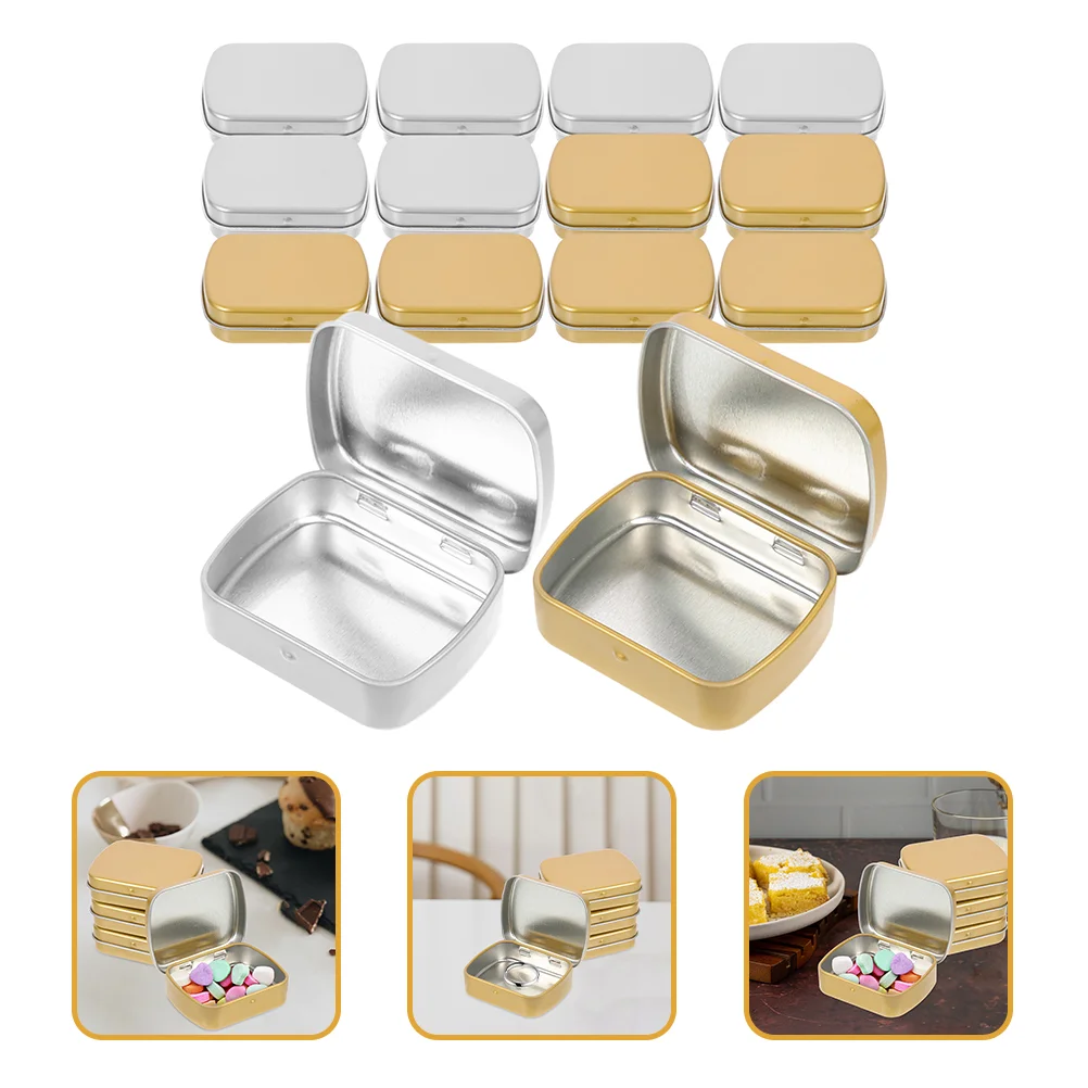 

20 Pcs Storage Cubes Lid Tin Box Containers Lids Rectangular Small Objects Organizer Tins Can