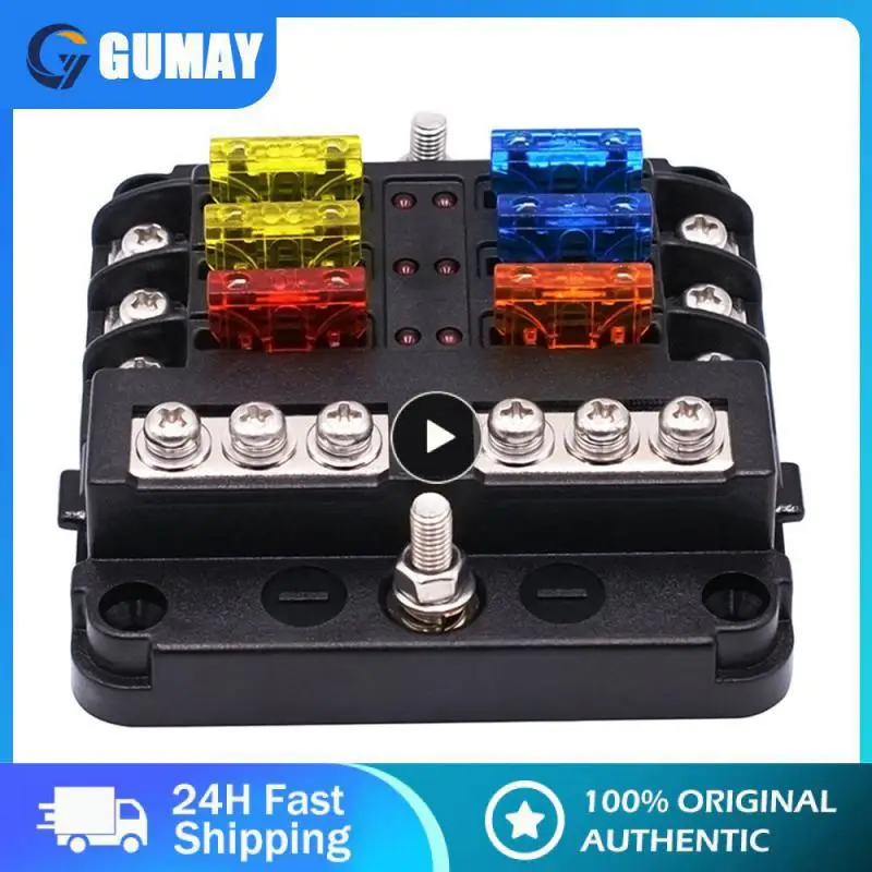 

CS-664A1 Fuse Box 12V/32V 100A 6 Way Fuse Box & Bus Bar Car Kit Car Accessory Fuse Holder For Boat Truck Auto Vehicle Car Moto