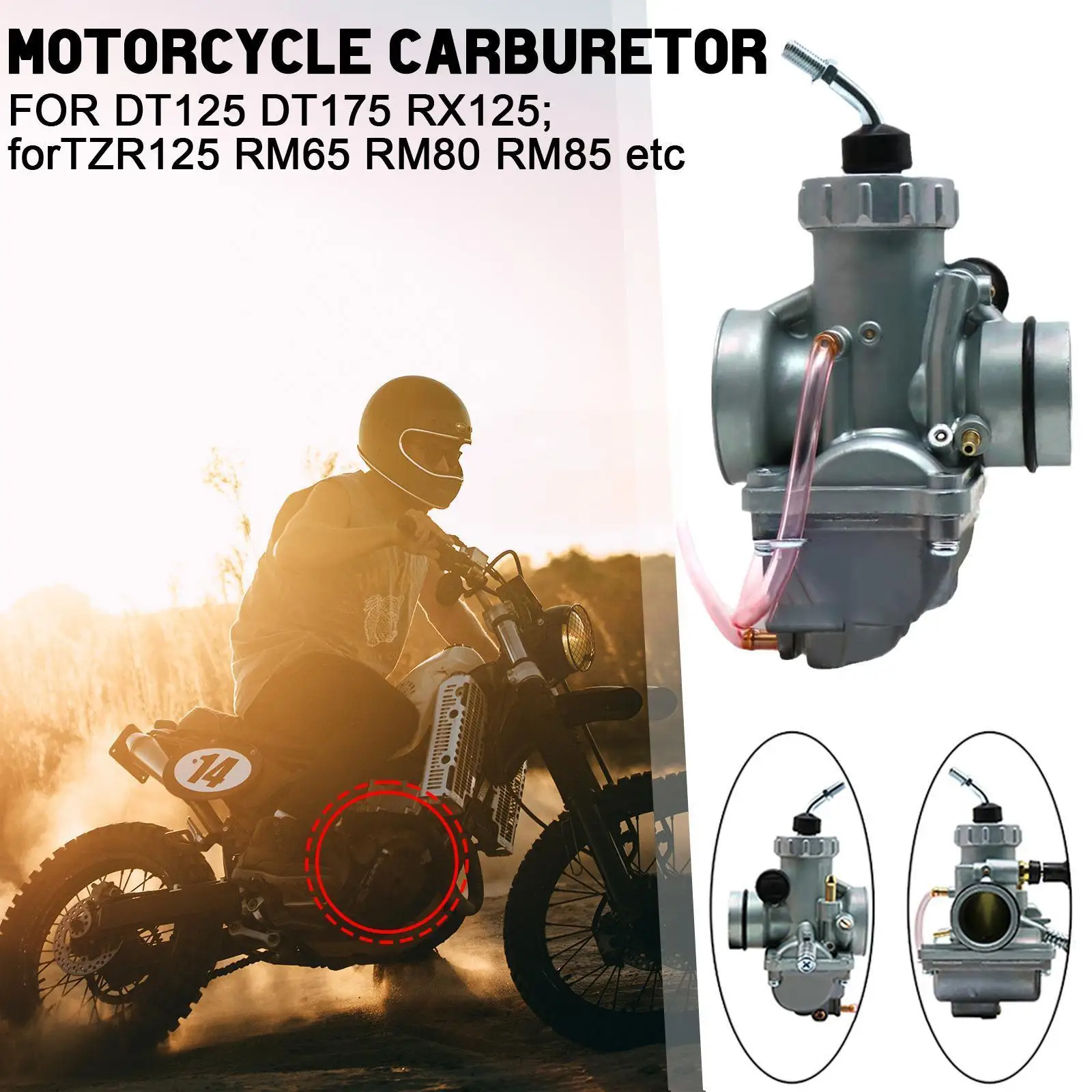 

Карбюратор 28 мм для Mikuni VM24, карбюратор для мотоцикла Yamaha DT125 DT 125 Suzuki TZR125 RM65 RM80 RM85 DT175 RX125 грязь I3N0
