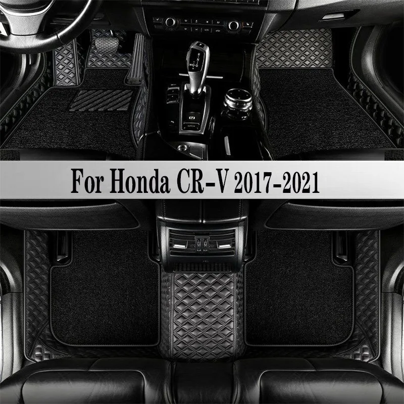 Car Floor Mats For Honda CR-V CRV RW 5th Gen 2021 2020 2019 2018 2017 Interior Accessories Leather Rugs Dash Waterproof Carpets