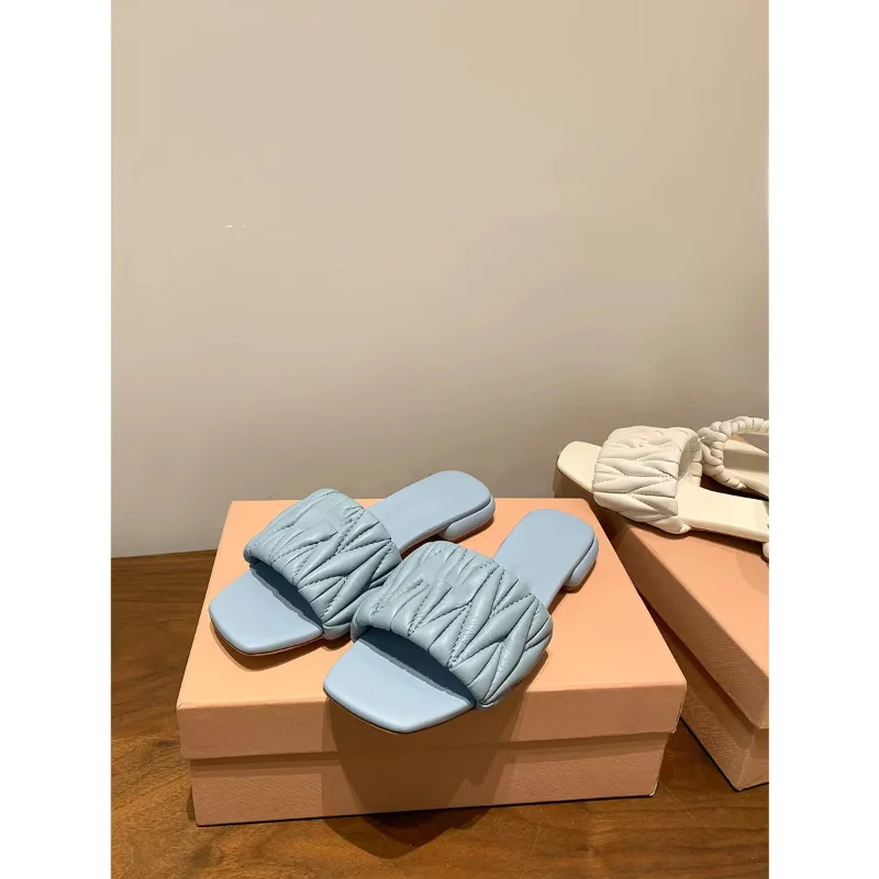 

Женские босоножки на высоком каблуке, однотонные пикантные сетчатые тапочки с квадратным носком и открытым носком, в инфракрасном стиле, лето 2023