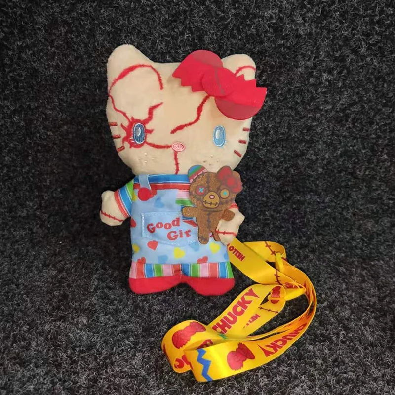 

Sanrio Anime Hello Kitty Kawaii Plush Toys Studio Shoulder Bags Usj Limited Chucky Doll Pendant Keys Storage Bag Kids Gifts