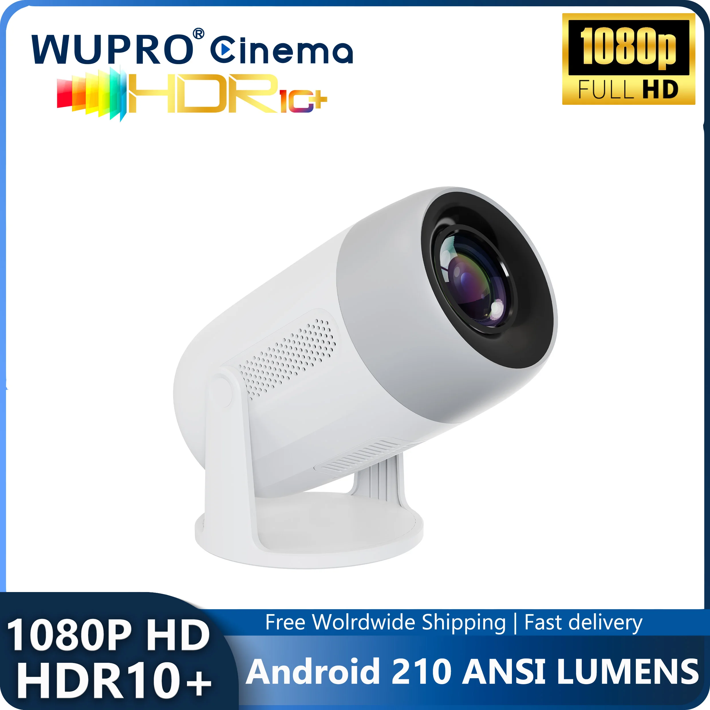 Wupro Smart Mini проектор для домашнего кинотеатра 4K 1080P видео фильм Android TV WiFi Bluetooth