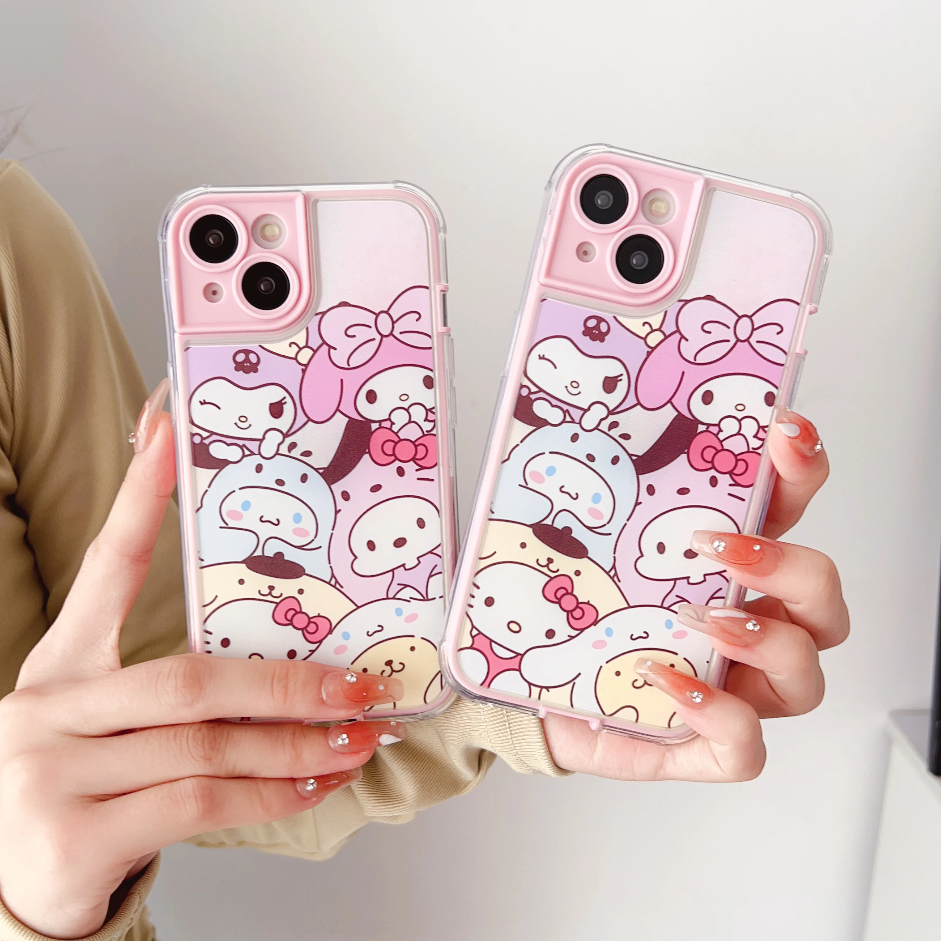 

Sanrio Hello Kitty Cinnamoroll My Melody Phone Case for IPhone 14 13 12 11 Pro Max 14 Pro Anti-drop Soft Back Cover Girl Gift