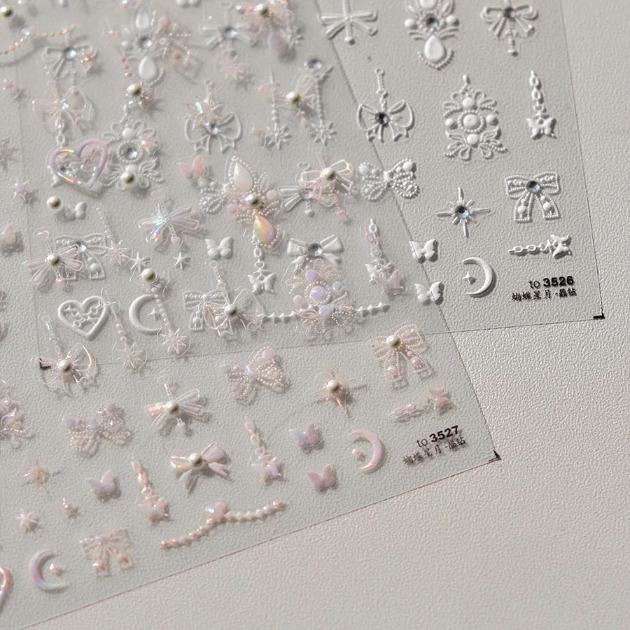 1 шт. лазерные наклейки для ногтей лука звезда луна жемчуг тотем сердце