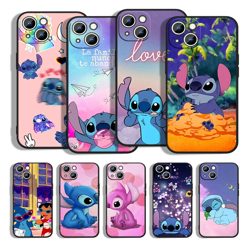 

Stitch Abomination Little For Apple iPhone 13 12 11 Pro Max mini XS XR X 8 7 6S 6 Plus Black Silicone Soft Phone Case Coque