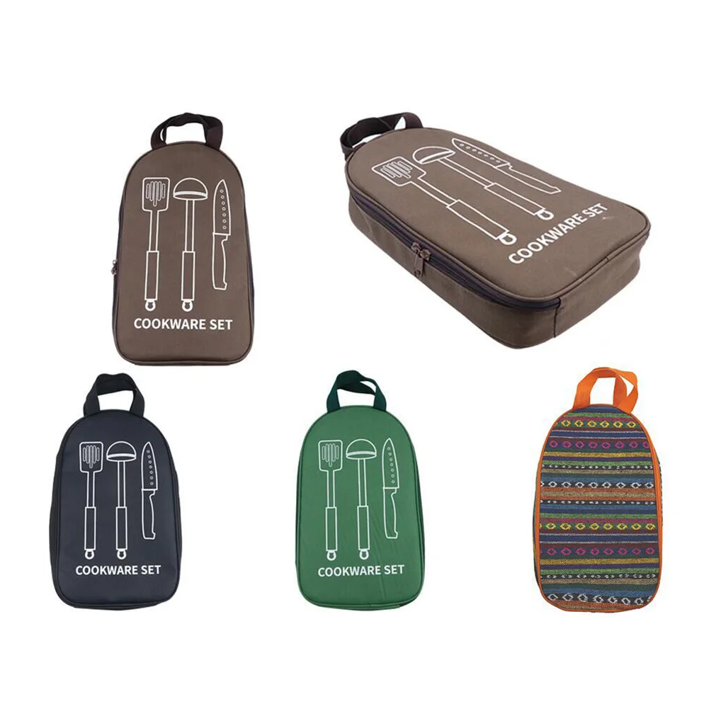 

Camping Cooking Utensils Organizer Outdoor Cookware Carry Bag Ethnic Style Hiking Camping Equipments Accessories