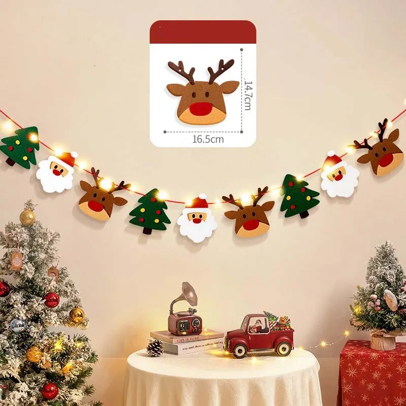 

С Рождеством ручной работы DIY тянуть флаг Рождественская вечеринка настенный светящийся баннер домашние рождественские украшения фон комнаты декор