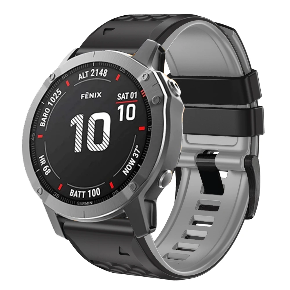 Фото Ремешок для наручных часов Garmin Fenix 7X 7 6 6X Pro, силиконовый браслет для смарт-часов Fenix 5 5X Plus 3 HR Epix 2 EasyFit, 22 26 мм №2