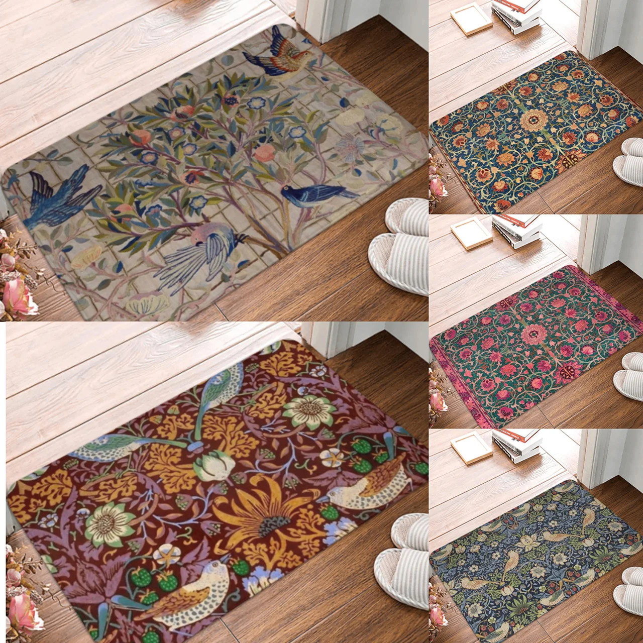 

William Morris Doormat Non-slip Super Absorbent Bath Mats Home Entrance Rugs Kitchen Living Room Bedroom Carpet Hallway Footpad