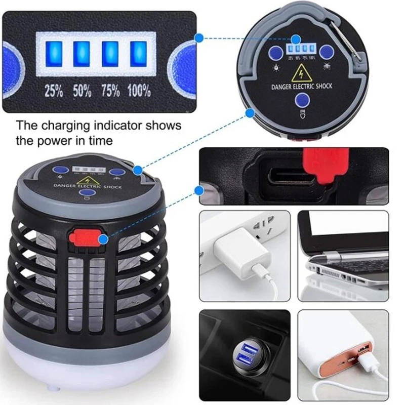 Портативная Водонепроницаемая УФ-лампа От Комаров С Лампой Поражения