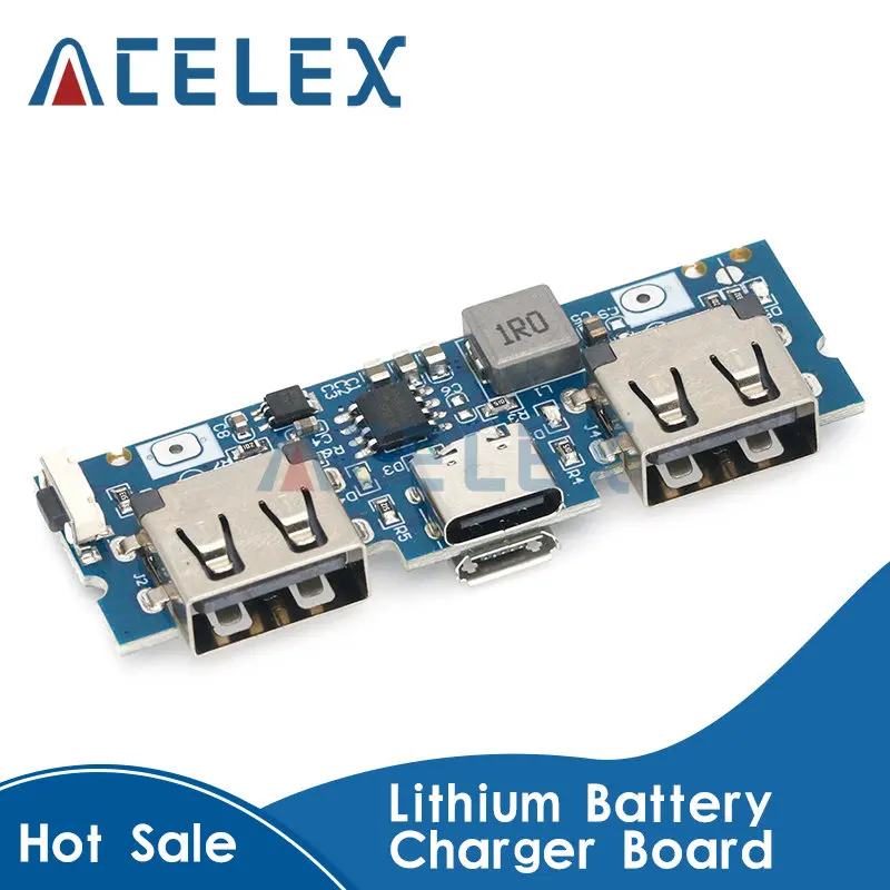 

Зарядное устройство Micro/Type-C USB 5 В 18650 а с двумя USB