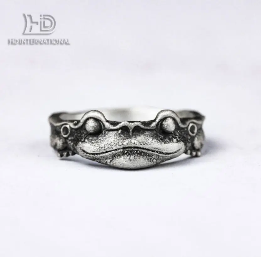 Медное кольцо Лягушка принц из серебра 925 пробы латунное лягушка парные