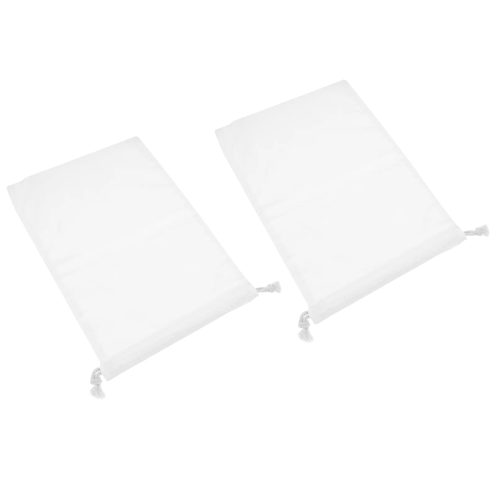 

2pcs White Plain Drawstring Bag Drawing Drawstring Bag DIY Supply for Festival Home