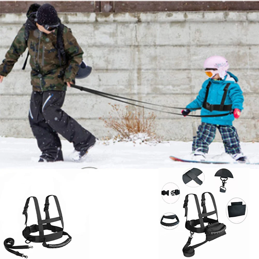 

Kids Ski Safety Belt Adjustable Snowboard Training Harness Anti-Falling Chest Strap Beginner Skiing Skating Nylon Webbing Buckle