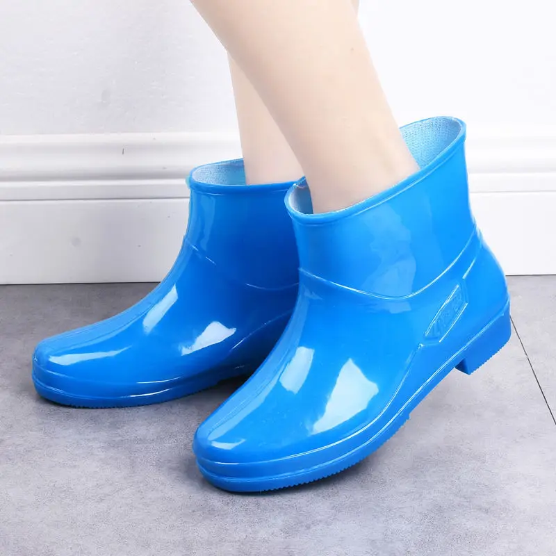 Feerldi Purple Women Waterproof boots Low Heels Colorful Polka Dot Rain for women Plush Warm Water Shoes