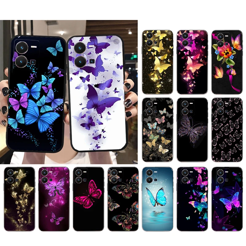 

Beautiful butterfly flower Phone Case For VIVO Y53S Y33S Y22S Y11S Y31 Y21 Y70 Y20 Y21S Y72 Y35 Y51 Y01 V23E V21 V23 V21E Case