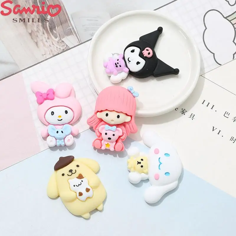 

10Pcs Kawaii DIY Accessories My Melody Kuromi Sanrio Anime Cinnamoroll Cute Water Cup Hairpin Decoration Gifts Toys for Girls