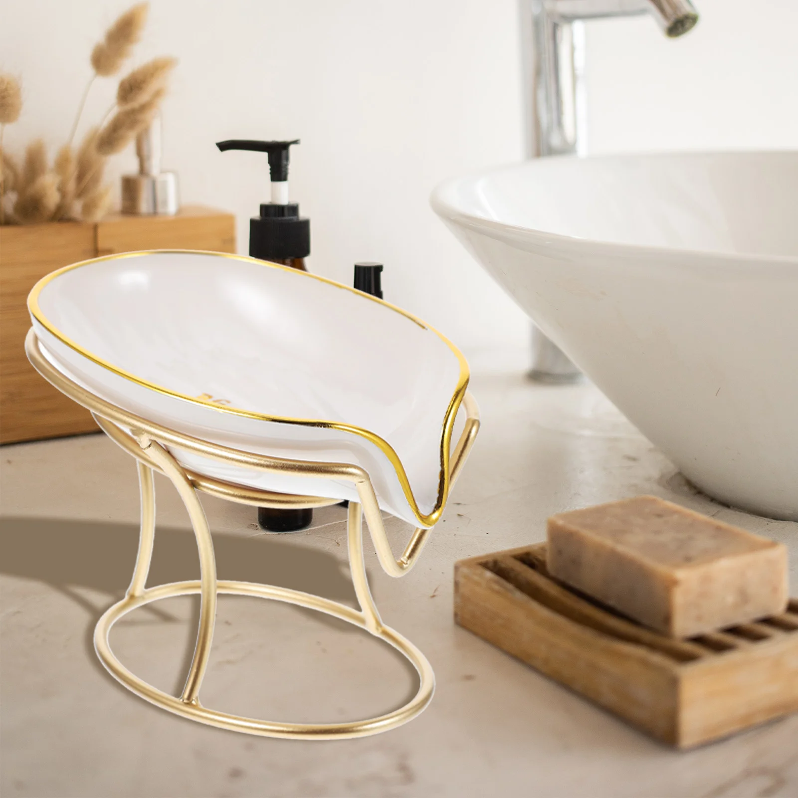 Мыльница с подставкой Высококачественная легкая роскошная самооливающаяся