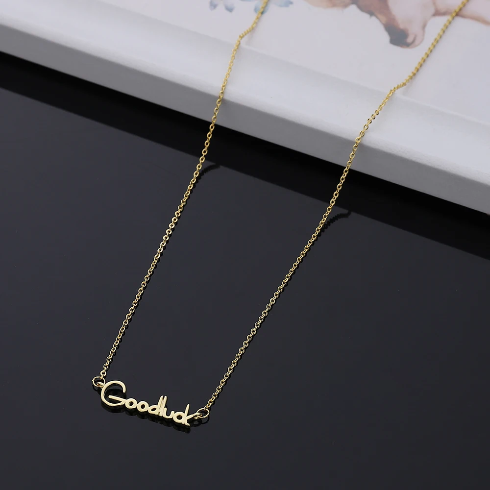 

Good Luck Necklace Women Fashion Jewelry Pendant Necklace New Trendy Fine Short Chain Necklace Chokers Gift for Girlfriend