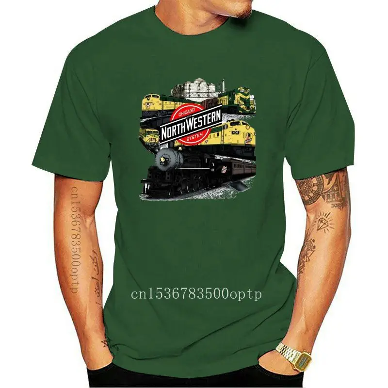 

Camiseta de tren auténtico con Collage de Chicago y Northwestern, camiseta nueva, [49]