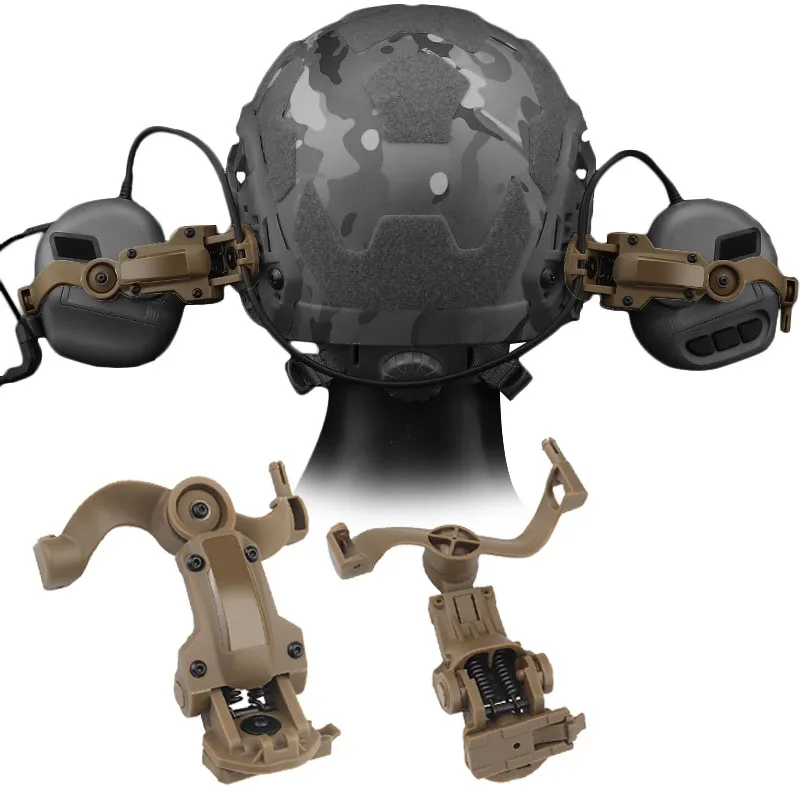 Кронштейн для гарнитуры стрельбы 2 шт. адаптер шлема с вращением под несколькими