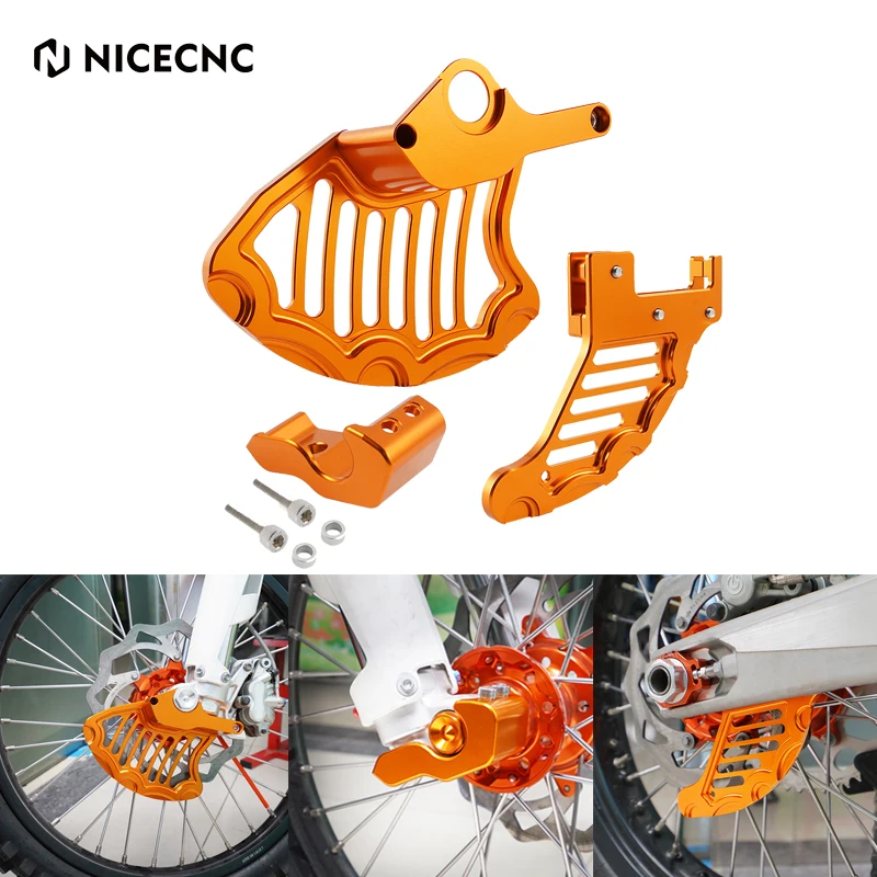 

Motorcycle Front Rear Brake Disc Guard Right Fork Leg Protector For KTM EXC MXC SX XC XC-W 125 250 300 350 450 500 530 2003-2014