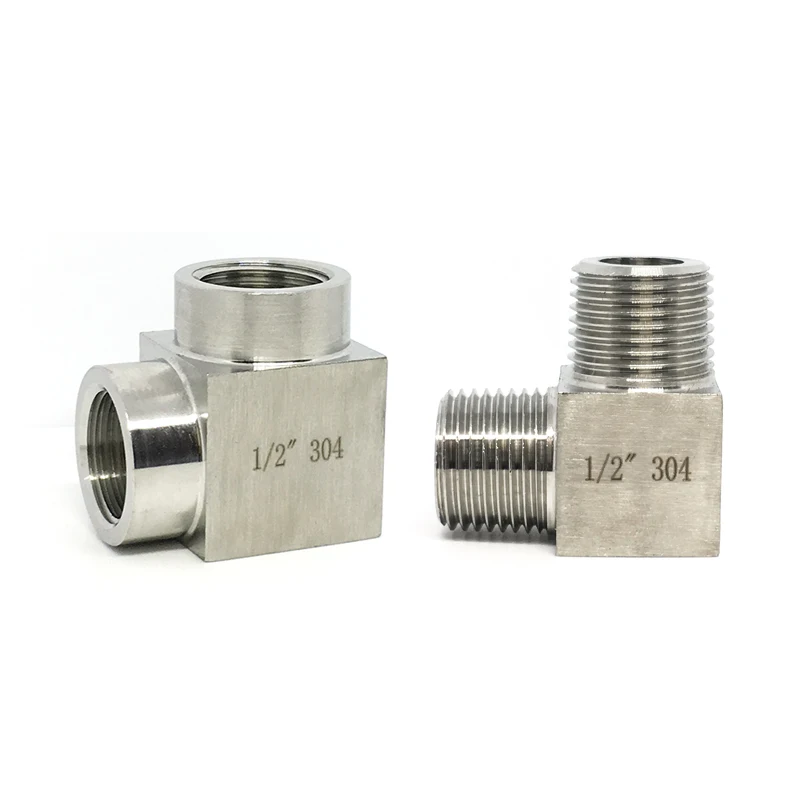 High Presssue 1/8" 1/4" 3/8" 1/2" 3/4" 1" BSP NPT Female Male Elbow Angle 90 Degree Coupler 304 Stainless Pipe Fitting Water Gas