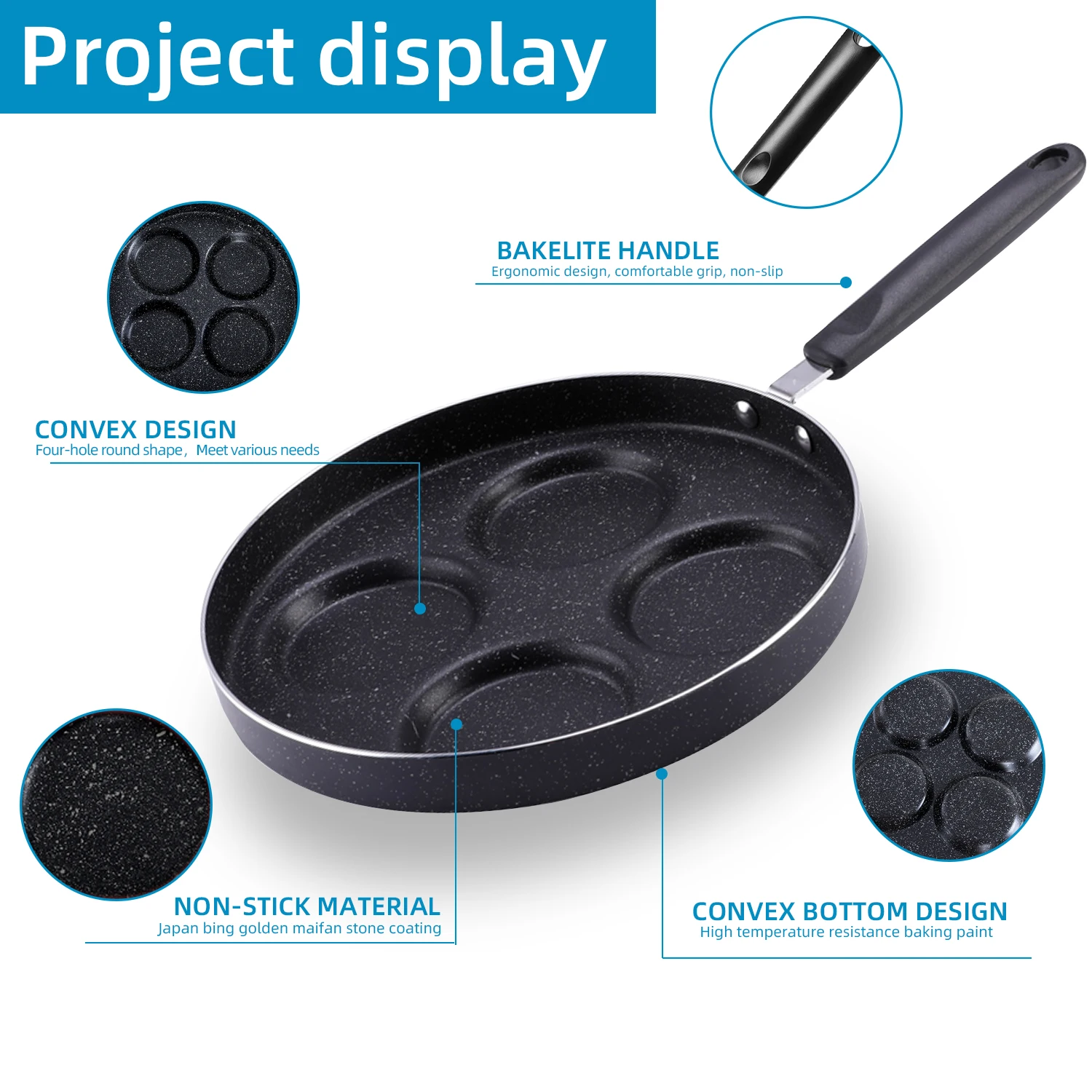 

Frying Pan Nonstick Frying Pot Skillet 4 & 7 Holes Omelet Pans Egg Pancake Steak Pan Breakfast Maker Cooking Cookware Chef Pan