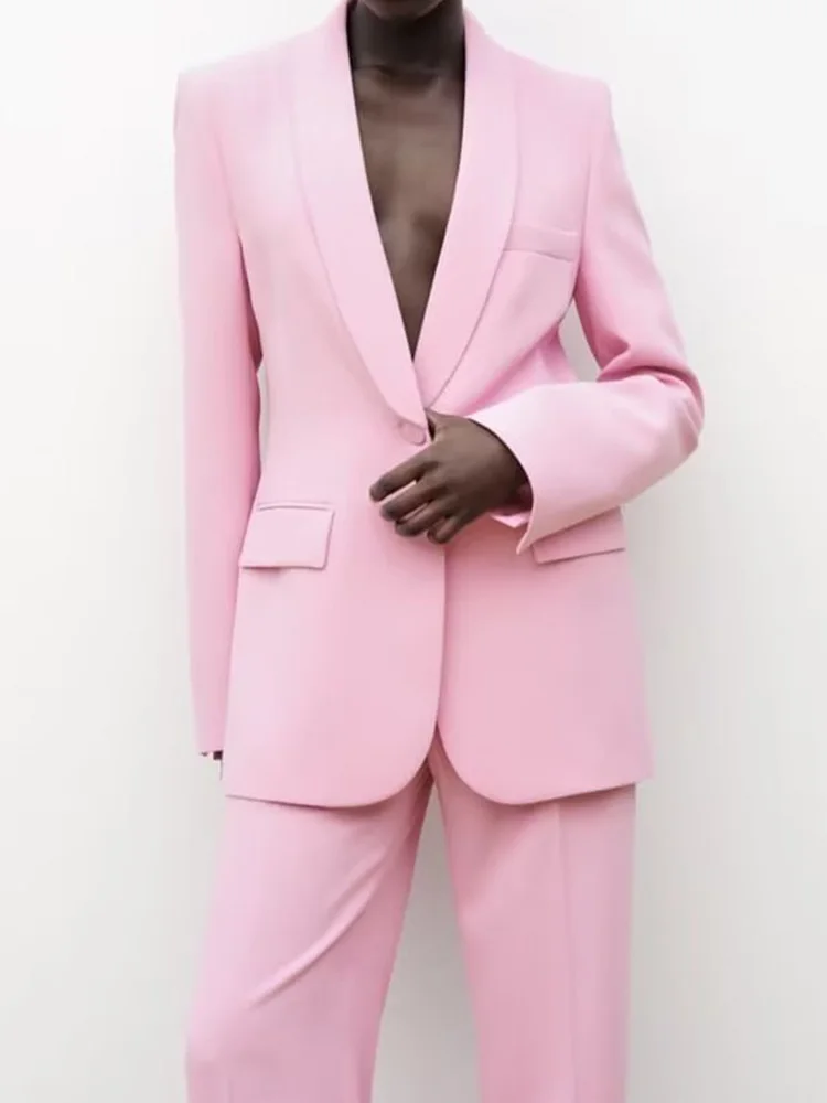

2023 Women Summer Blazers Suit Coats Casual Solid Slim Single Button Female Elegant OL Blazer Outerwear Clothing