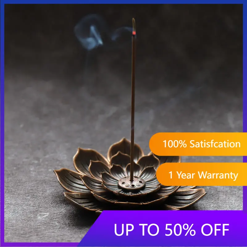 

Lotus Zinc Alloy Incense Burner Incense Insert Home Indoor Sandalwood Plate Incense Burner Point Incense Support Agarwood Seat