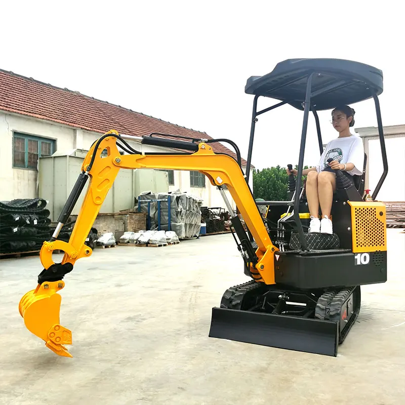 China Micro crawler excavator prices 1 Ton Hydraulic Pilot Garden Farm Compact Mini Digger Construction Tools with free bucket
