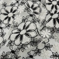 3 yards black flowers mesh embroidered lace fabric for dress stoffen tela para bordar tissus au m%c3%a8tre %d1%82%d0%ba%d0%b0%d0%bd%d1%8c %d0%b4%d0%bb%d1%8f sewing africain