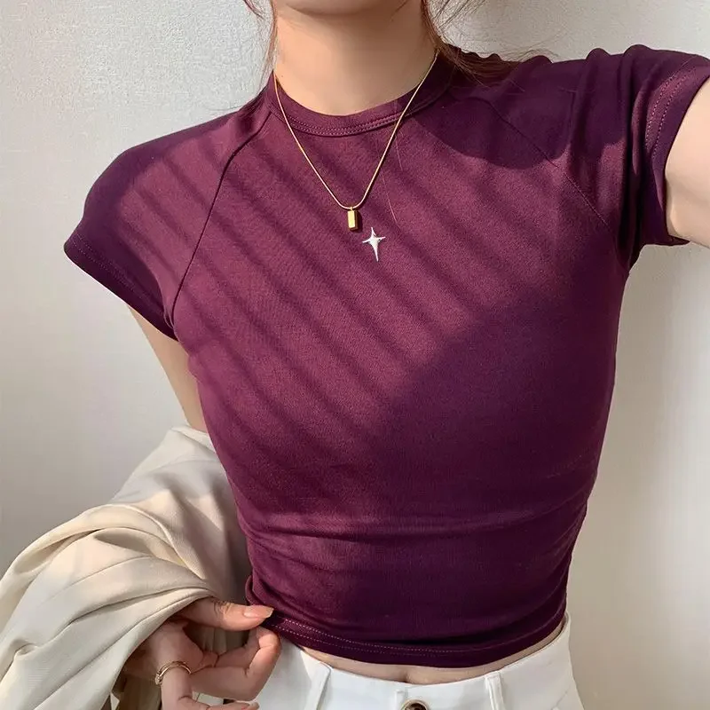 FGBVC 2023 летняя дышащая футболка из чистого хлопка с круглым вырезом и короткими