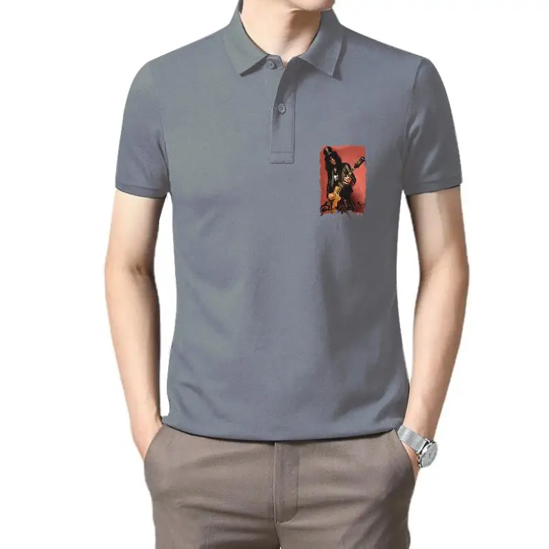 

Golf wear men NEW SLASH GNR Metal Guitarist polo t shirt for men