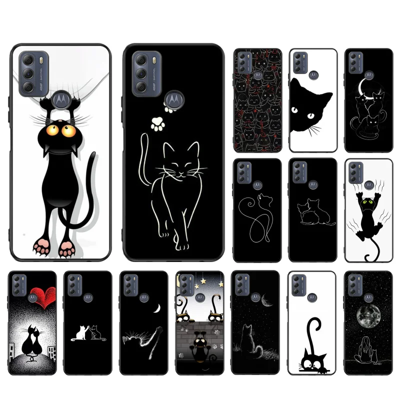 

Black Cat Phone Case for Motorola Moto E32 E20 E40 G22 G52 G20 G30 G100 G60 G50 G10 GPure GStylus G9 One Action Macro