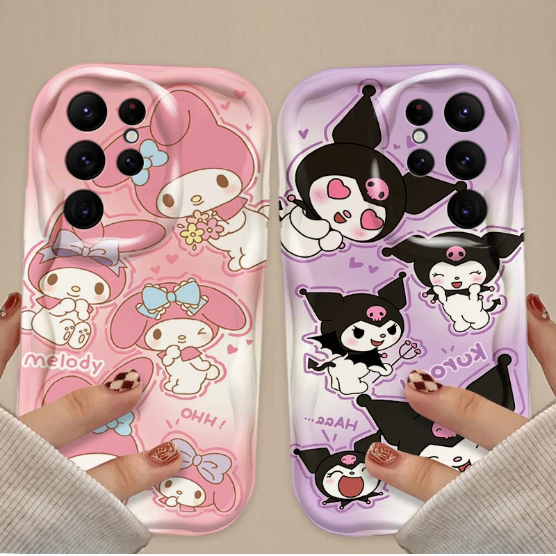 Фото Чехол Sanrio Kuromi My Melody Wave для Samsung Galaxy S25 S24 Ultra S23 S22 S21 Plus FE A56 A36 A26 A16 A06 A15 A25 A35 A55 5G №5