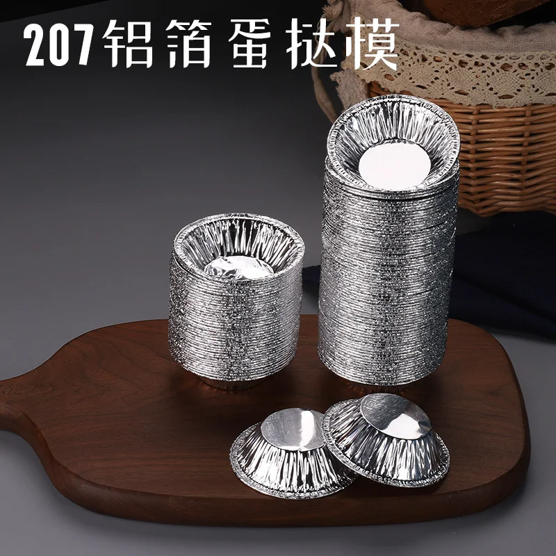 

100pcs Aluminum Foil Egg Tart Pan Molds Disposable Good Baking Mold Tin Foil Cake Cup Round Tart Base Cupcake Case Tin Tray Set
