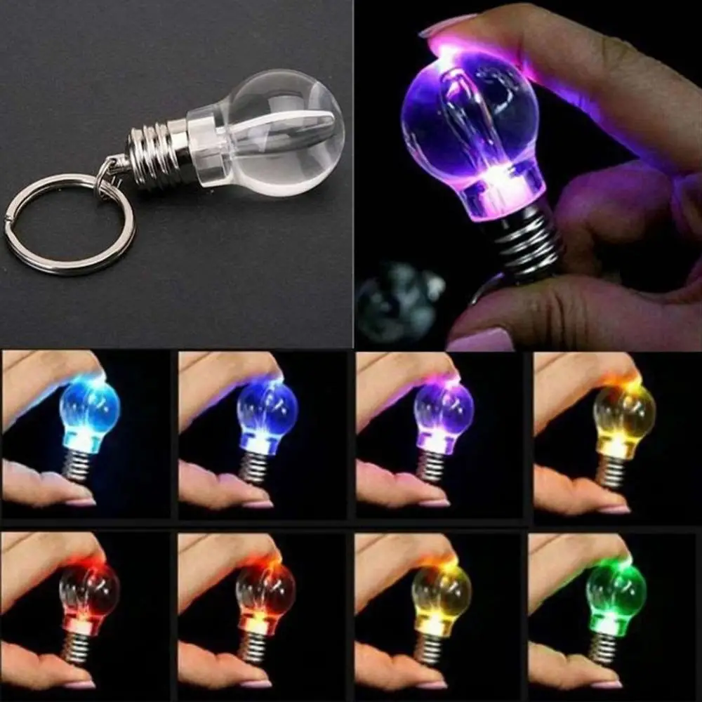 

Mini Color Changing LED Flashlight Light Bulb Lamp Key Ring Keychain Xmas Gift