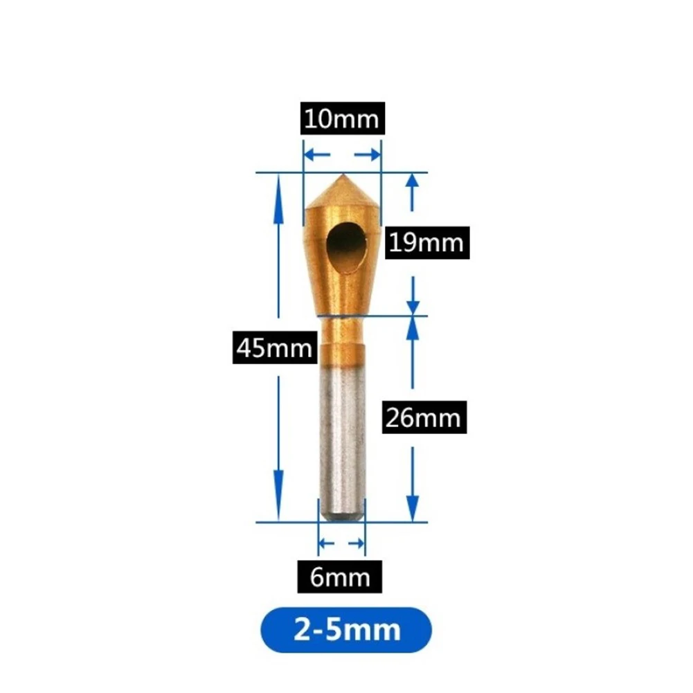 

HSS Titanium Countersink Deburring Drill Bit 6/8/10/12mm Shank For Cutting Metal Wood Plastic Hole Cutter Metal Chamfering Tool