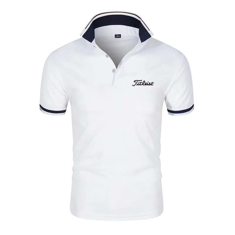 

Summer Men's Golf Shirts Quick Dry Breathable Polo Shirts Polyester/Spandex Short Sleeve Tops 2022 Golf Wear Men's T-Shirts