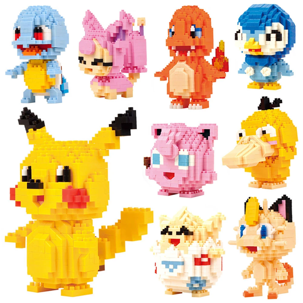 

New styles Small Building Pokemon Blocks Small Cartoon Picachu Animal Model Education Game Graphics Pokemon Toys