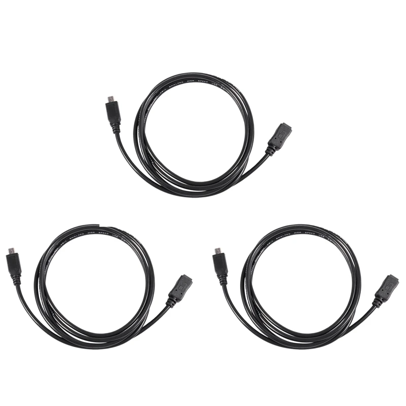 

3X 1.5M Mini USB B 5Pin Male To Female Extension Cable Cord Adapter Black