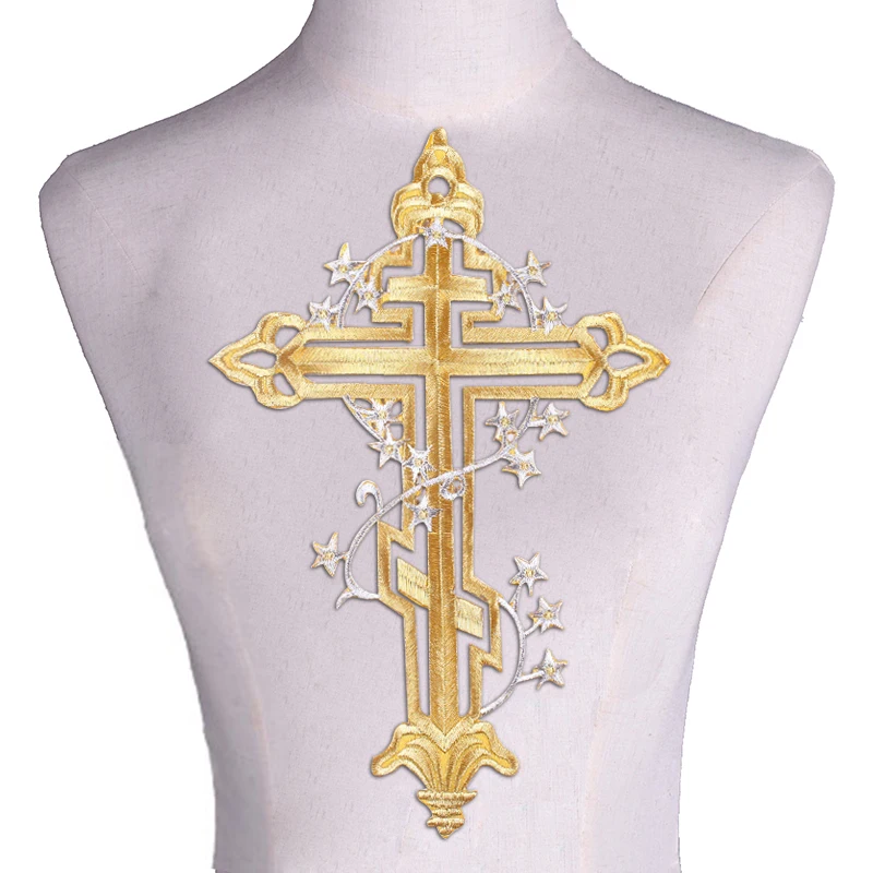 

Cross Patches on Clothes DIY Gothic Style Embroidery Patch Applique Iron on Patches for Clothing Stickers Jeans Jacket Sew Badge