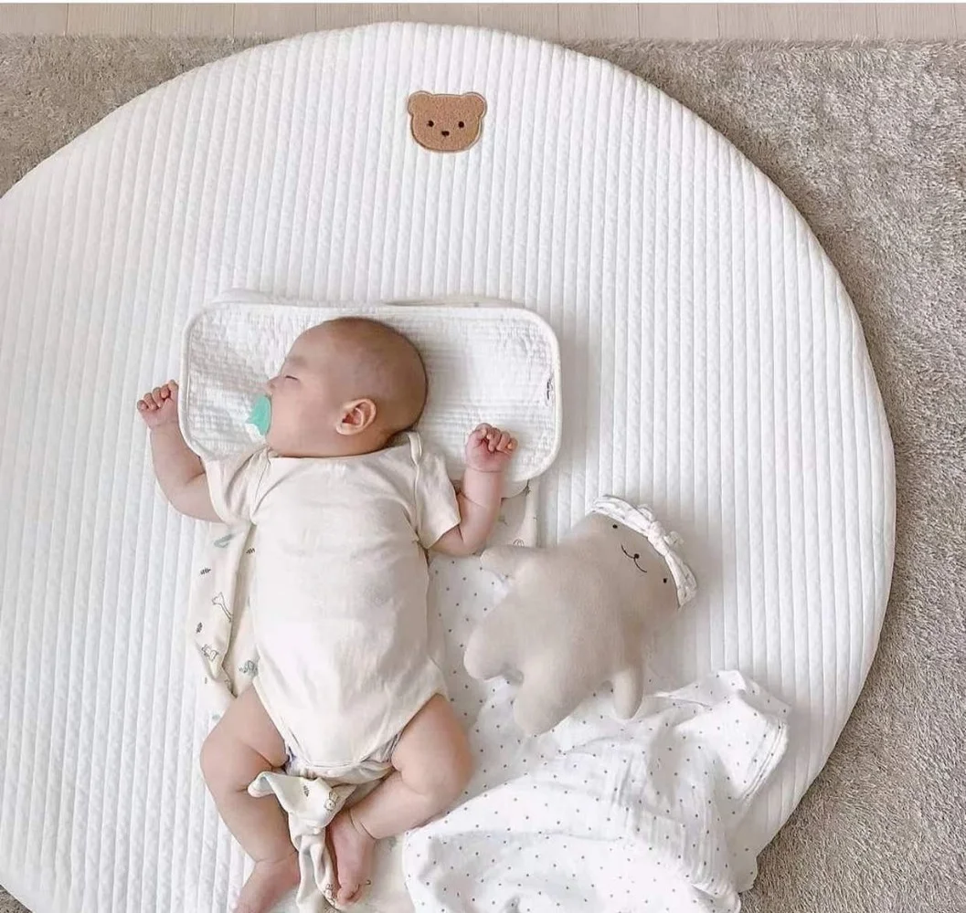 

Round Baby Kids Play Mat Foldable Soft and Washable Toys Storage Organizer Children Rugs Home Decoration