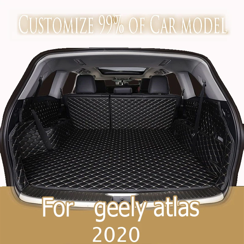 

Leather Car Trunk Mats For geely atlas 2020 Anti-Dirty Protector Tray Cargo Liner Carpets Cargo Rear Boot Liner Rugs