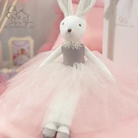 luxury ballerina bunny plush toys cute handmade stuffed animal soft doll lovely princess rabbit girl plushies