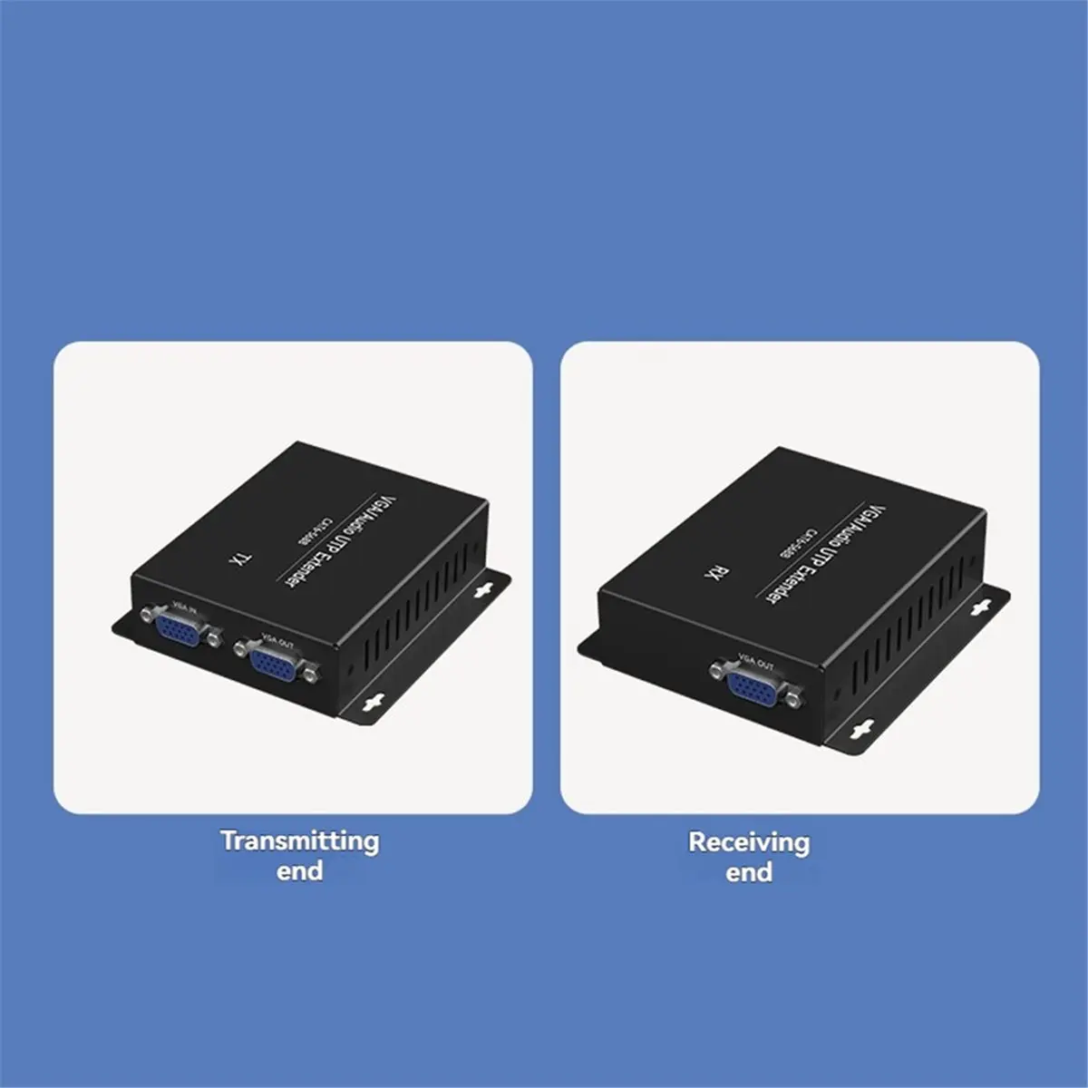 Фото Удлинитель VGA-аудиосигнала по UTP-кабелю, VGA-RJ45 с аудиопортом 3,5 мм, 1080P, до 150 м, с вилкой EU №3